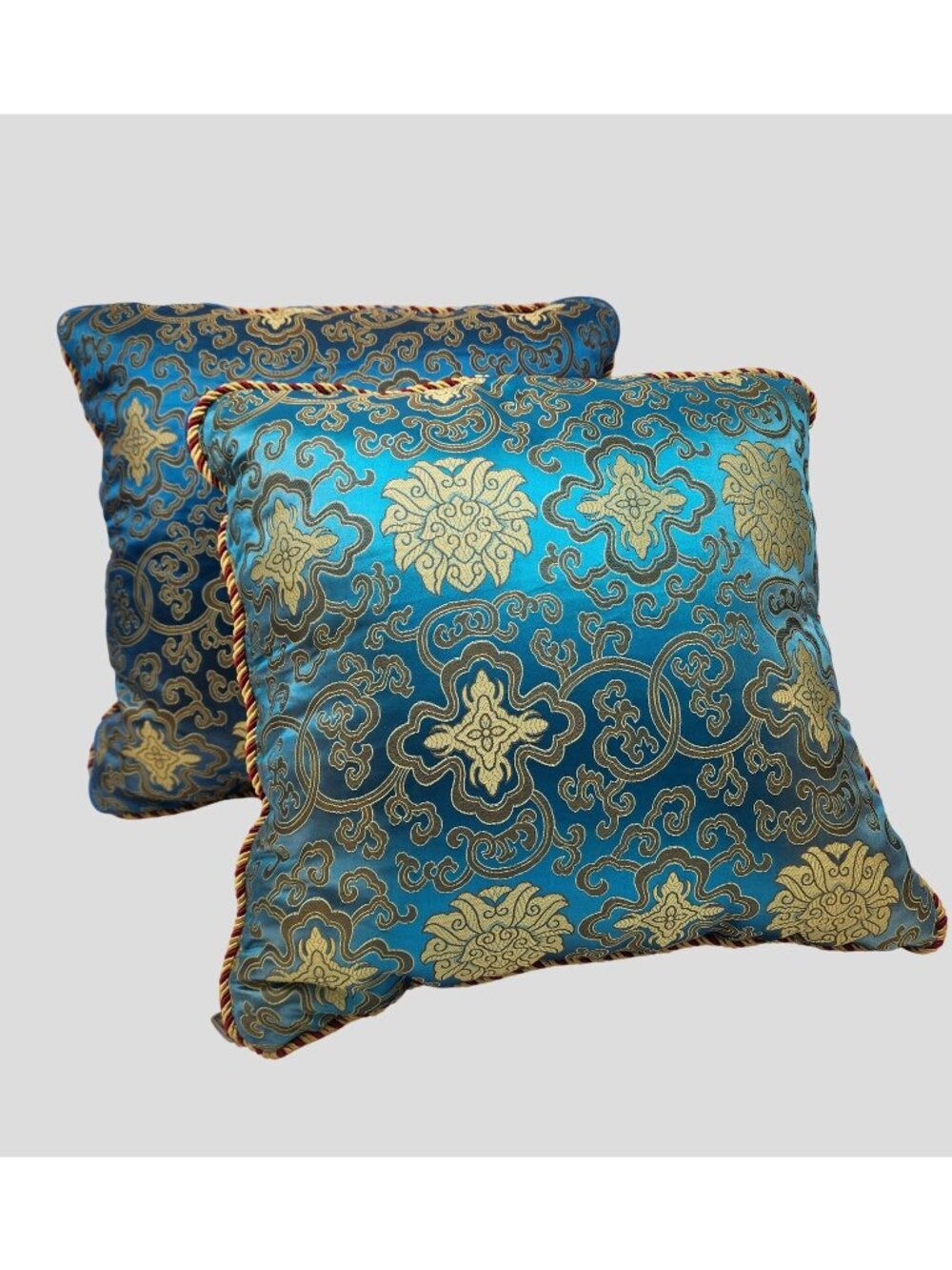 Pair of Asian Silk Brocade Pillows